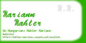 mariann mahler business card